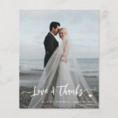 Budget bruiloft liefde en bedankt 2 foto dank u flyer (Voorkant)