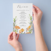 Budget bruiloft menu's Waterverf Wildflower Flyer (Hand)