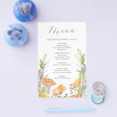 Budget bruiloft menu's Waterverf Wildflower Flyer (Enkel)