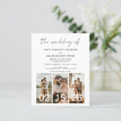 Budget bruiloft minimalistische QR code uitnodigin (Staand voorkant)