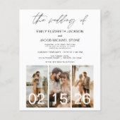 Budget bruiloft minimalistische QR code uitnodigin Flyer (Voorkant)