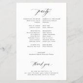 Budget bruiloft programma zwart wit elegant flyer (Achterkant)