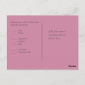 Budget Bruiloft RSVP Glitter Roze Briefkaart (Achterkant)