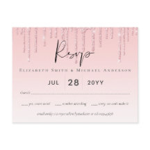 Budget Bruiloft RSVP Glitter Roze