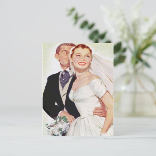 budget bruiloft uitnodiging (Staand voorkant)