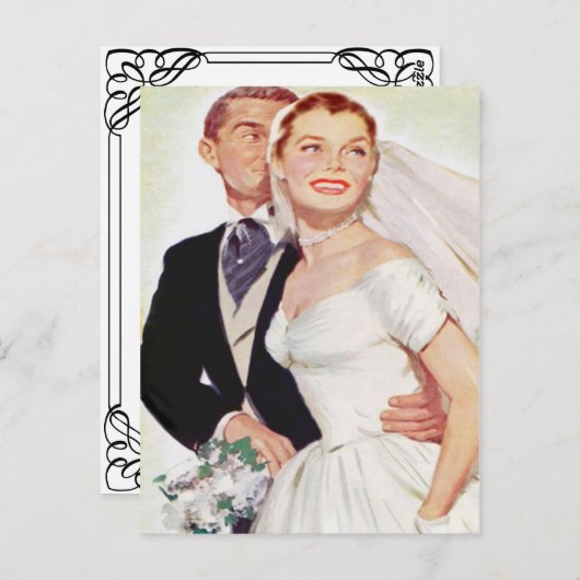 budget bruiloft uitnodiging (Voorkant / Achterkant)