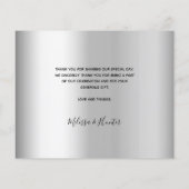 Budget bruiloft zilver fotoscript bedankt je kaart (Achterkant)