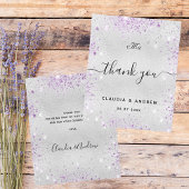 Budget bruiloft zilver paarse glitter bedankt