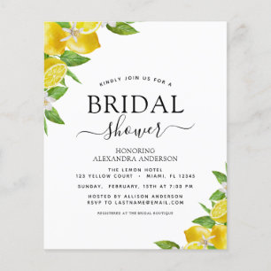 Budget Bruiloftsfeest Uitnodigingen Citroen Citrus Flyer