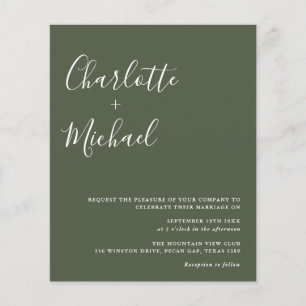 Budget bruiloftsinvatiekaart Olive Green foto