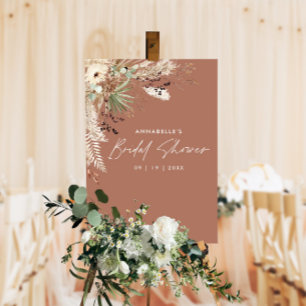 Budget bruiloftsshower pampas gras moderne elegant poster