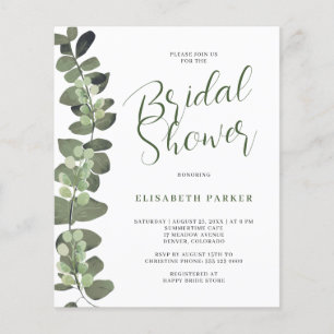 Budget bruiloftsshower uitnodiging papieren flyer