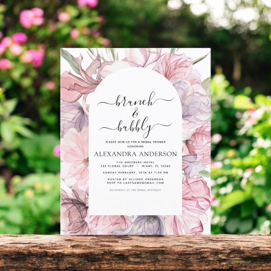 Budget Brunch & Bubble Boho Paars Vrijgezellenfees Flyer