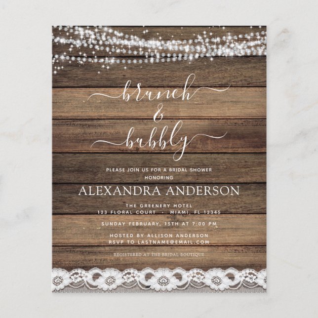 Budget Brunch & Bubble Rustic Farmhouse (Voorkant)