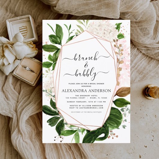 Budget Brunch & Bubble Vrijgezellenfeest Greenery Flyer