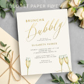 Budget brunch en bubbelige bruids douche uitnodigi flyer