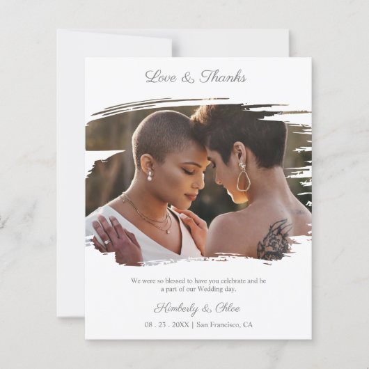 Budget Brushstroke Effect LGBT Wedding Photo  (Voorkant)