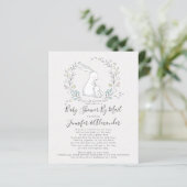 BUDGET Bunny Floral Baby shower per post (Staand voorkant)