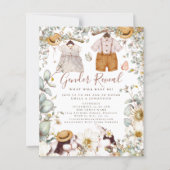 Budget Bunny Gender onthulling Baby shower uitnodi (Voorkant)