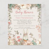 Budget  Bunny Girl Baby shower Invite (Voorkant)