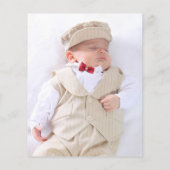 Budget Bunny Photo Boy Christening Baptism Invite (Achterkant)