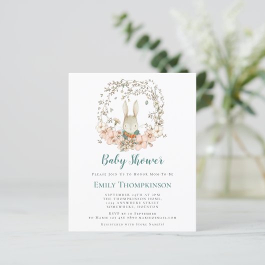Budget  Bunny Powder Blue Baby shower (Staand voorkant)