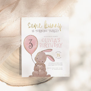 Budget Bunny Waterverf Pink & Gold Birthday Party