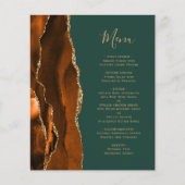 Budget Burange Orange Gold Agate Vert Mariage Menu (Devant)