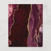 Budget Burgundy Agate Chic Script Wedding Invite (Achterkant)