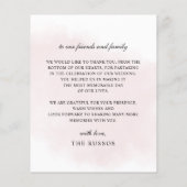 Budget Burgundy Blush Floral Carte de remerciement (Dos)