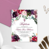 BUDGET Burgundy Blush Girl Baptism Uitnodiging