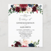 Budget Burgundy Blush Pink & Navy Floral Wedding 2 (Voorkant)
