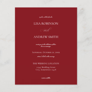 Budget Burgundy Calligraphy Wedding Flyer