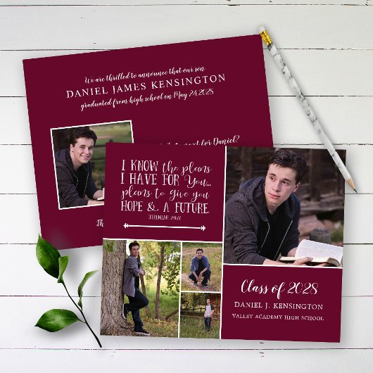 Budget Burgundy Christelijk Afstuderen Foto