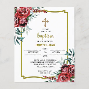 Budget Burgundy Floral Baptism