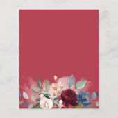Budget Burgundy Floral Greenery bespaart datum (Achterkant)