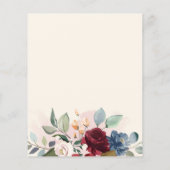 Budget Burgundy Floral Greenery bespaart datum Flyer (Achterkant)