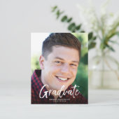 Budget Burgundy Foto Afstuderen Aankondiging (Staand voorkant)