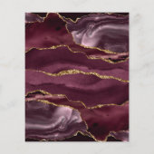 Budget Burgundy Gold Agate Baby shower Invitation (Achterkant)