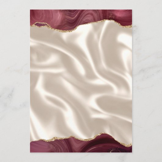 Budget Burgundy Gold Agate Silk Wedding Menu (Dos)