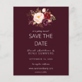 Budget Burgundy Marsa Floral Save the Date - Red (Voorkant)