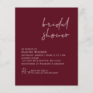 Budget Burgundy Modern Bridal Shower