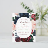 Budget Burgundy Navy Blue Floral Wedding (Staand voorkant)