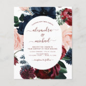 Budget Burgundy Navy Blue Floral Wedding (Voorkant)
