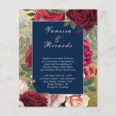 Budget Burgundy Navy Blue Wedding Invitation (Voorkant)