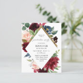 Budget Burgundy Navy & Blush Pink Graduparty (Staand voorkant)