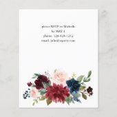 Budget Burgundy Navy & Blush Pink Graduparty (Achterkant)