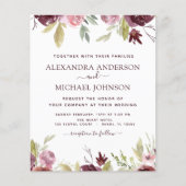 Budget Burgundy Pink Floral Wedding (Voorkant)