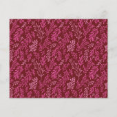 Budget Burgundy Red Leaf Pattern Merry Kerstry (Achterkant)