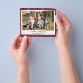 Budget Burgundy Red Leaf Pattern Merry Kerstry Flyer (Hand)